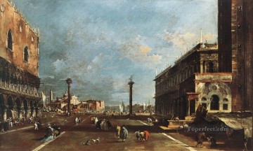 街並み Painting - サン ジョジョ マッジョーレ フランチェスコ グアルディ ヴェネツィアに向かうサン マルコ広場の眺め